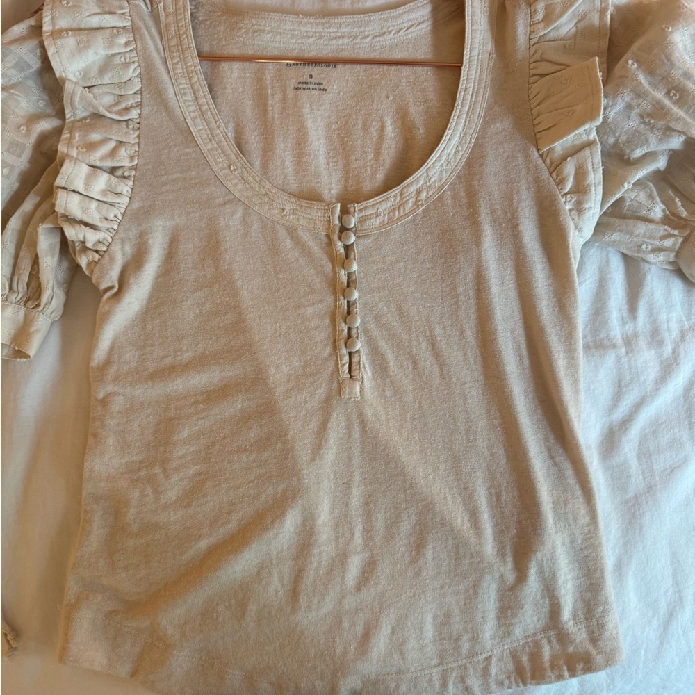 Anthropologie Beige Textured Top